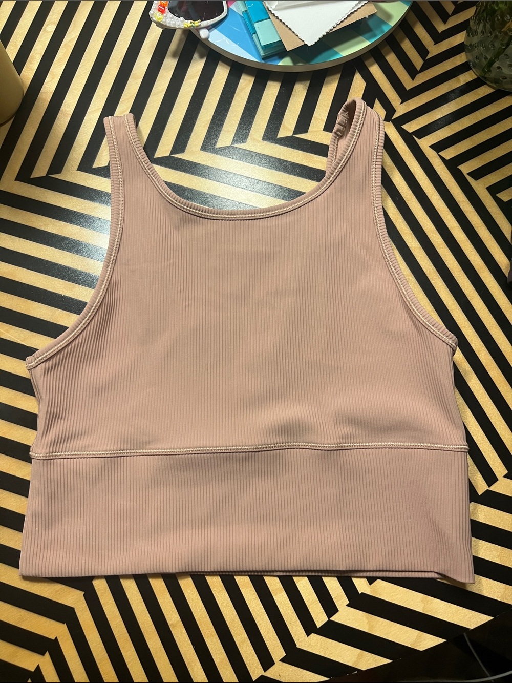 lululemon athletica Ribbed Scoop Crop Top in Dusty Mauve